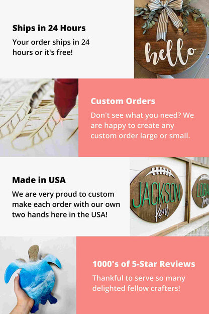 Unfinished Wood Paw Print Shape - Pet Craft - up to 46"